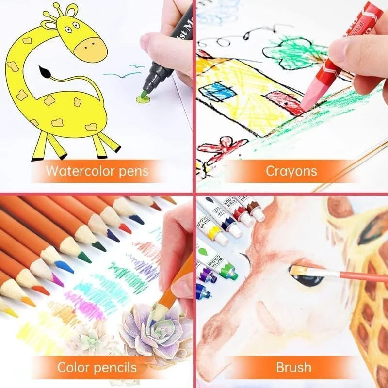 128-Piece Drawing Kit for Kids