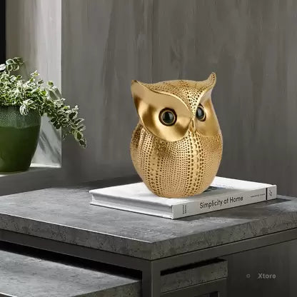 Modern Showpiece Golden Owl Statue