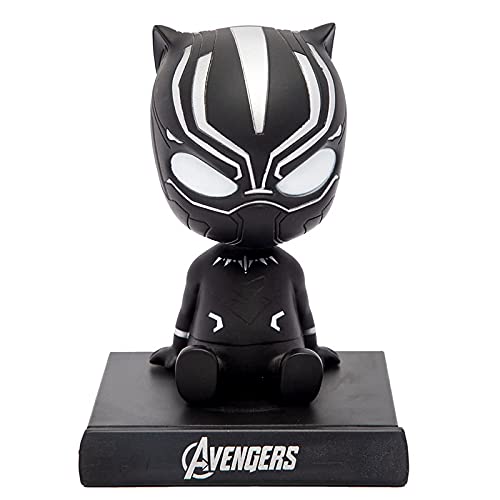 ELEGANT LIFESTYLE Black Panther Limited Edition Bobblehead with Mobile Holder – Perfect for Car, Office, and Study Table