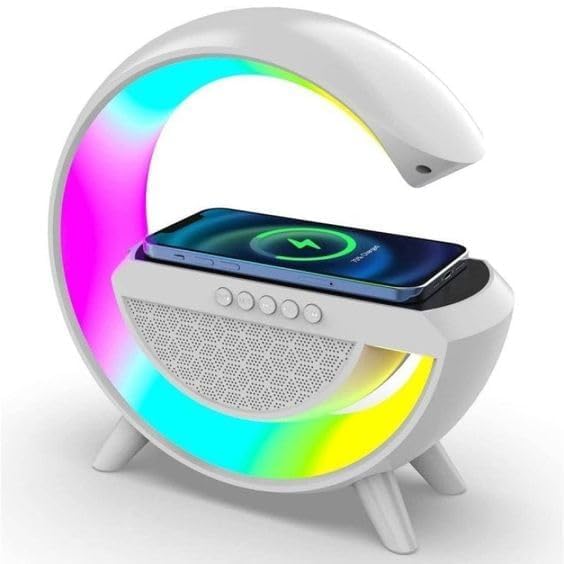 VR Wireless Charger Atmosphere Lamp – Multifunctional LED Table Lamp with Bluetooth Speaker, Alarm Clock, and Music Sync