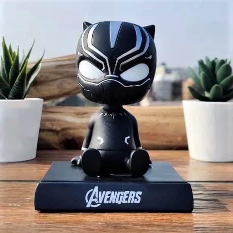 ELEGANT LIFESTYLE Black Panther Limited Edition Bobblehead with Mobile Holder – Perfect for Car, Office, and Study Table