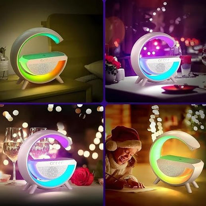 VR Wireless Charger Atmosphere Lamp – Multifunctional LED Table Lamp with Bluetooth Speaker, Alarm Clock, and Music Sync