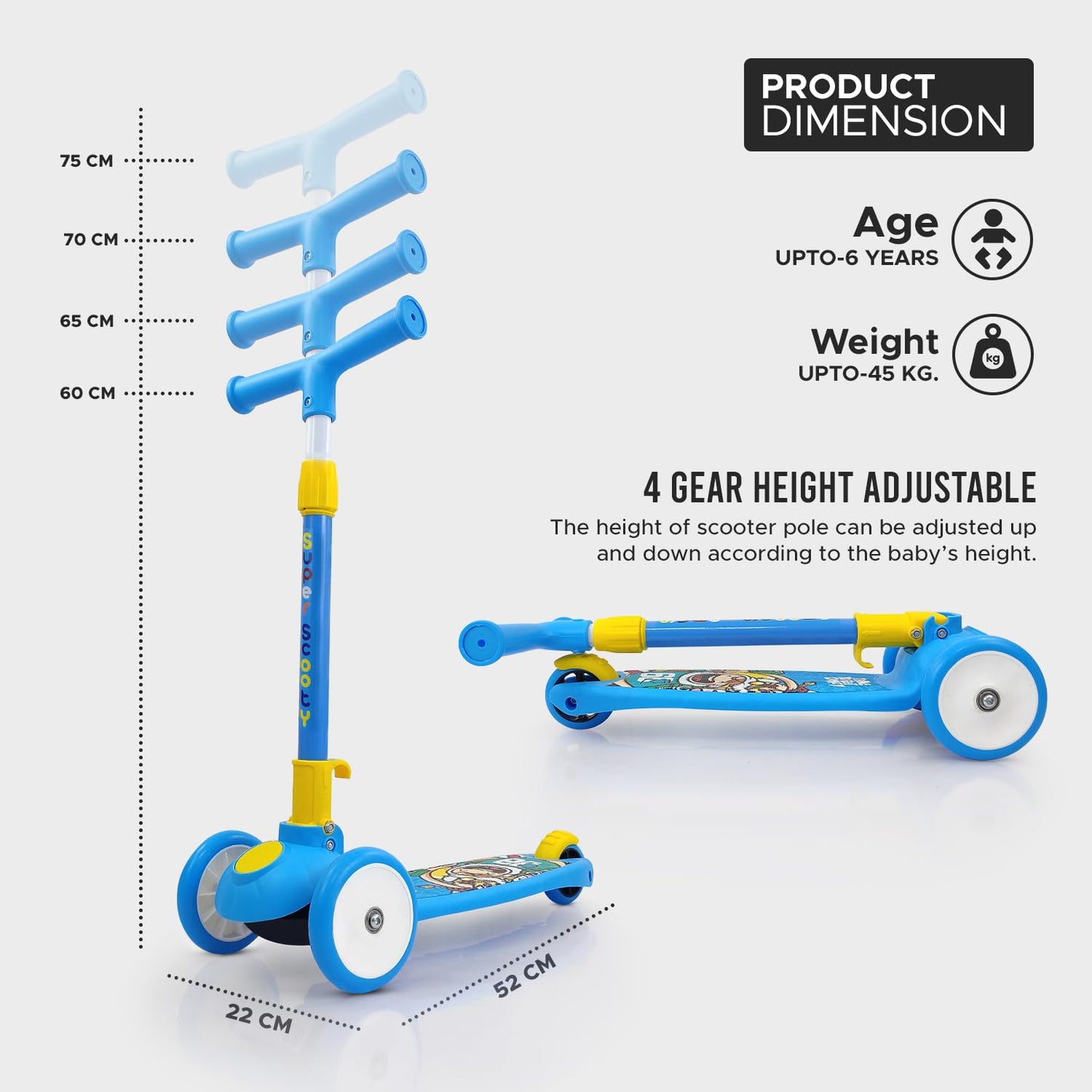 NHR Smart Kick Scooter for Kids – Adjustable, Foldable, and Perfect for Adventure!