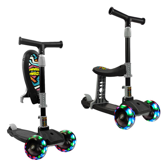 NHR Kids 2-in-1 Scooter – LED Light-Up, Foldable, and Adjustable for Endless Fun!