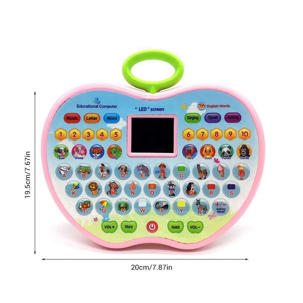 Apple Shape Educational Mini Computer Laptop Toy for Kids