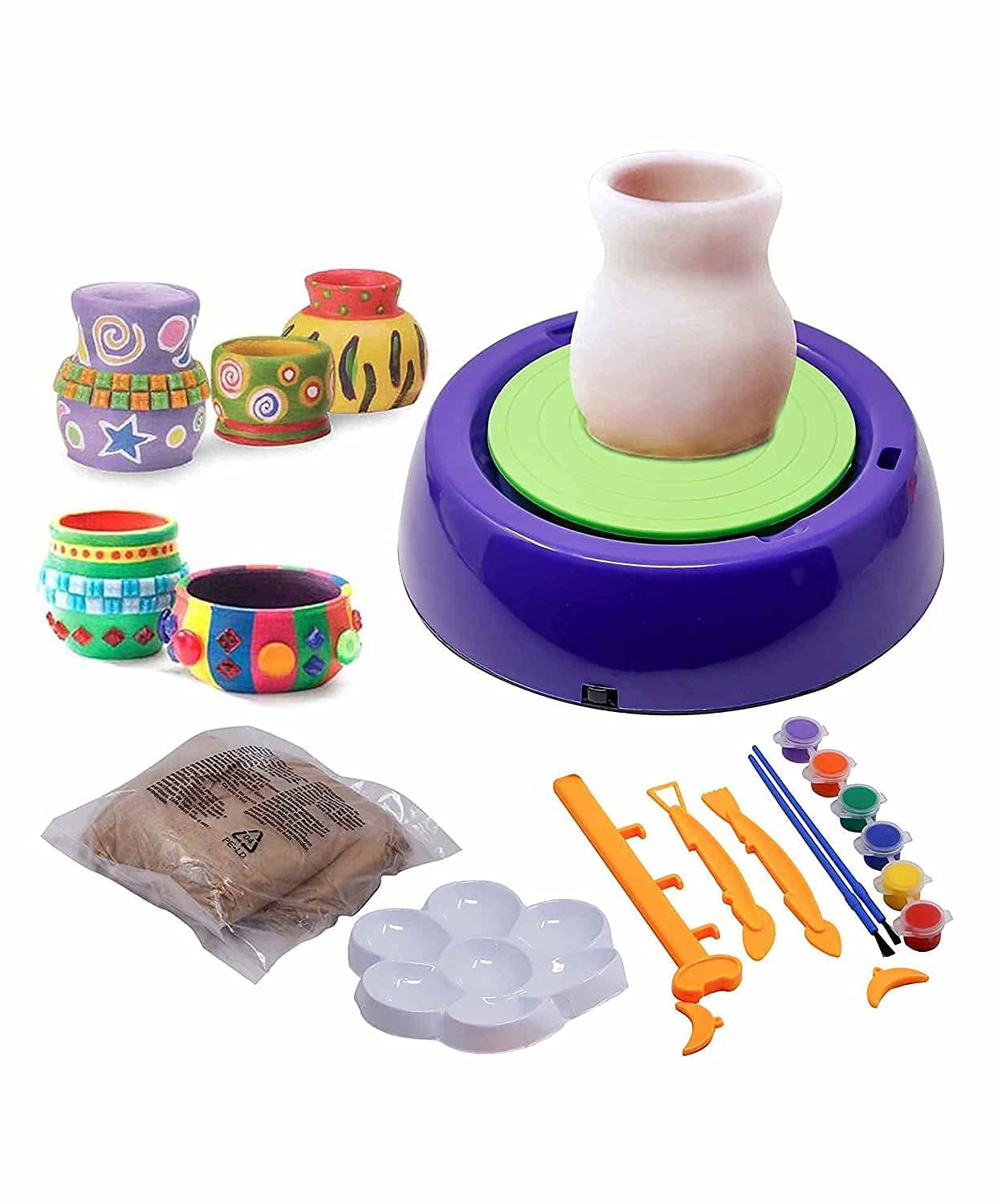 SellNjoy Imaginative Arts Pottery Wheel Kit for Kids – Creative DIY Pottery Making Fun