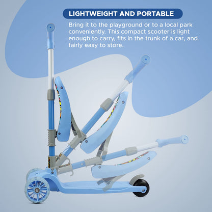 NHR Kids 2-in-1 Scooter – Light-Up Wheels, Adjustable Seat, and Foldable Fun for Little Riders!