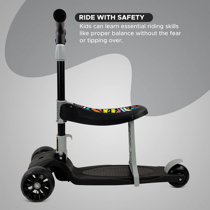 NHR Kids 2-in-1 Scooter – LED Light-Up, Foldable, and Adjustable for Endless Fun!