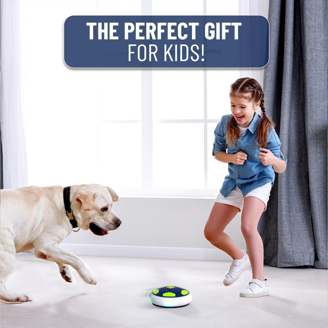 Floating Hover Football with Colorful Flash Light – Indoor & Outdoor Pro Air Football Game for Kids