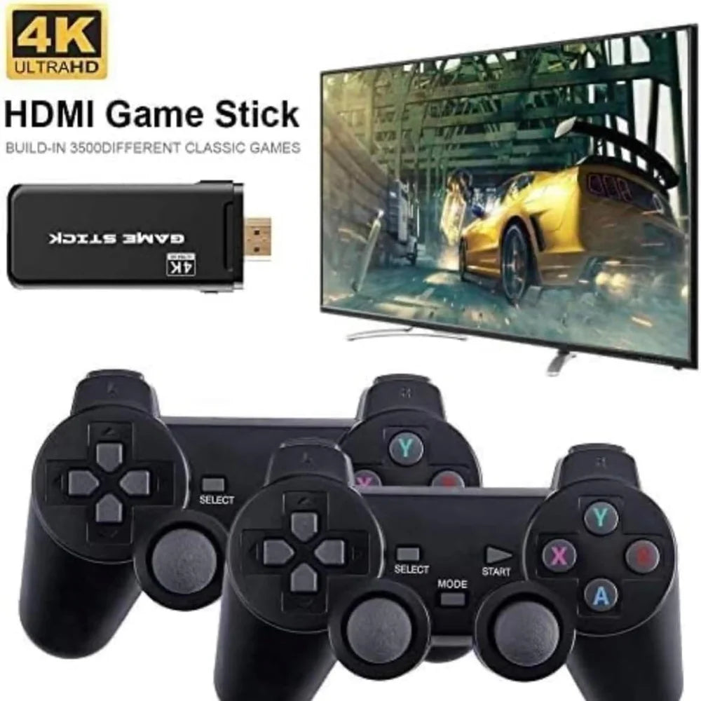 USB Wireless Console Game Stick Built-in 3000+ Classic Games | Dual Player Support