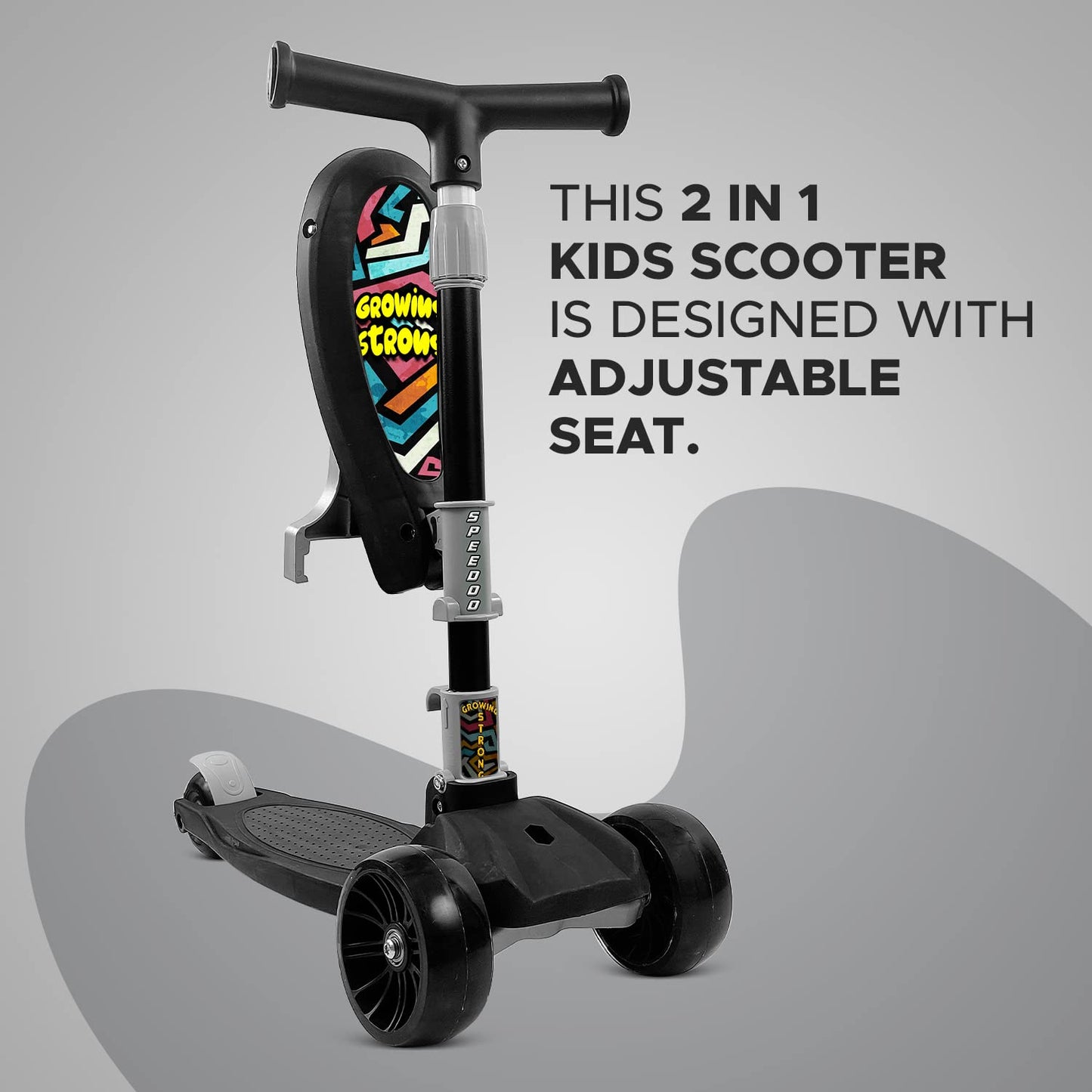 NHR Kids 2-in-1 Scooter – LED Light-Up, Foldable, and Adjustable for Endless Fun!