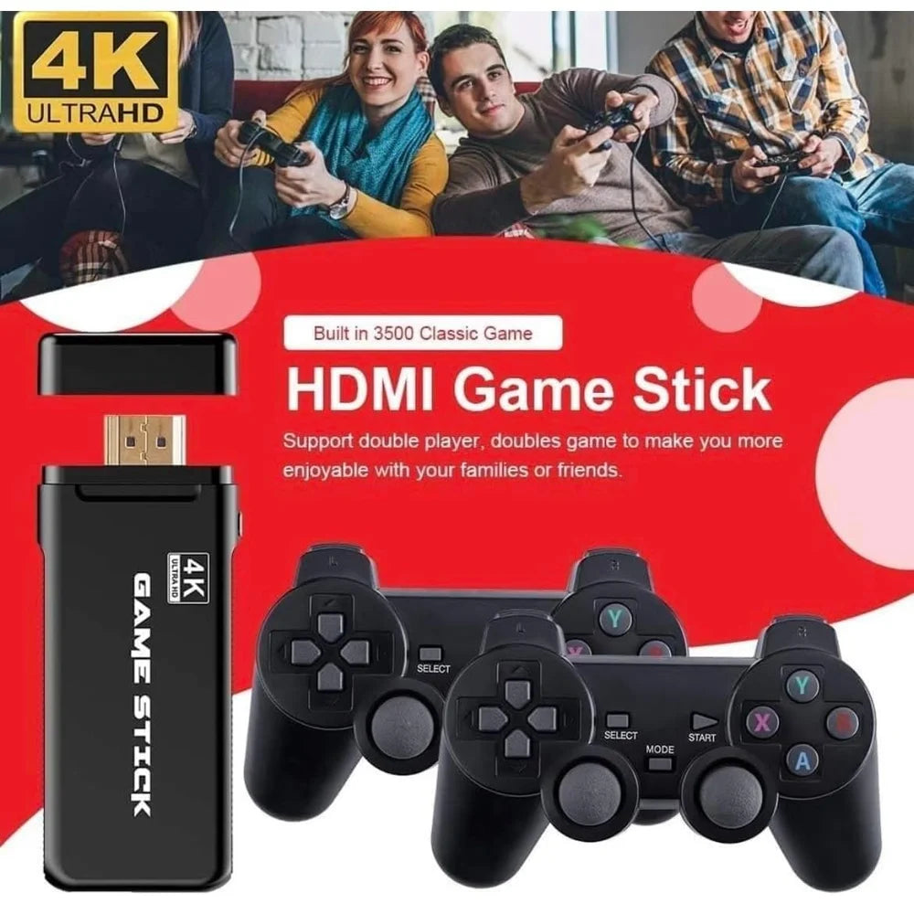 USB Wireless Console Game Stick Built-in 3000+ Classic Games | Dual Player Support