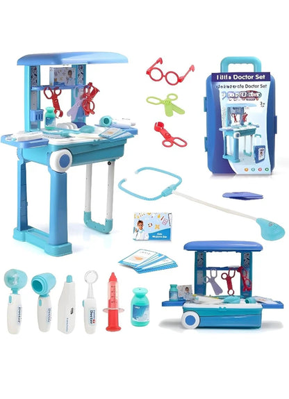 Premium Doctor Set Trolley for Kids (2-in-1 Pretend Play Medical Kit)