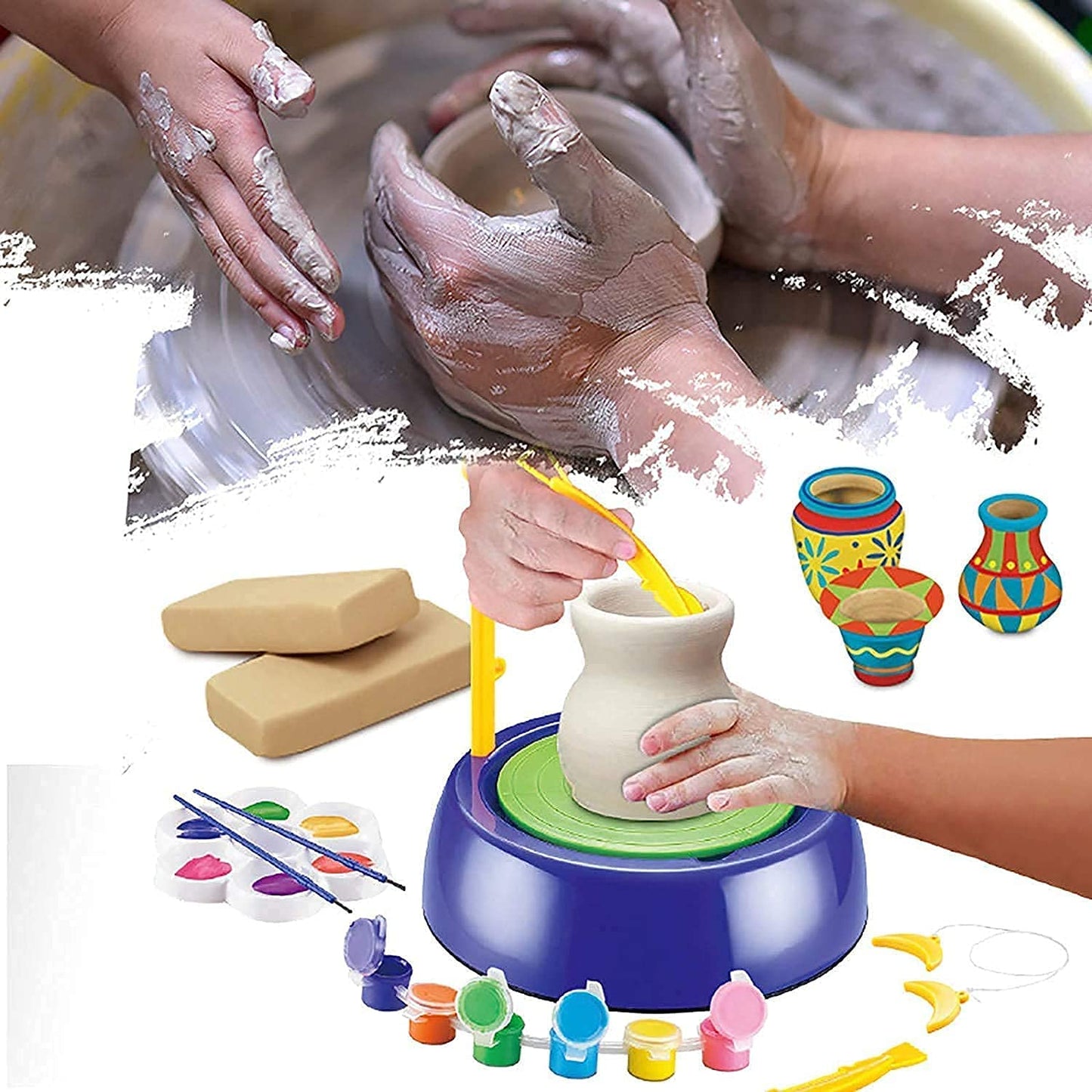 SellNjoy Imaginative Arts Pottery Wheel Kit for Kids – Creative DIY Pottery Making Fun