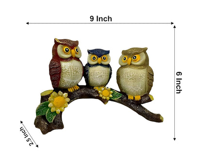 Multicolor Owl resin showpiece