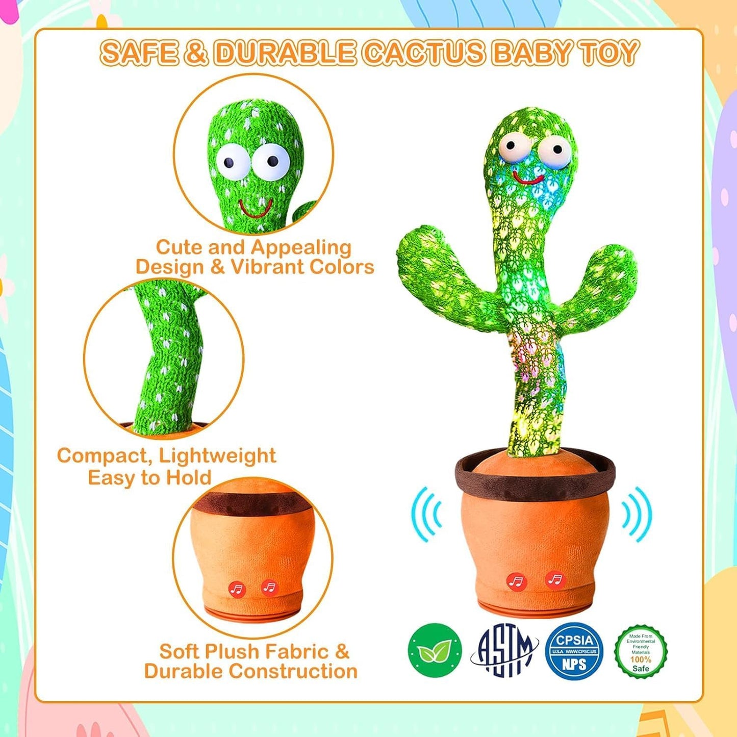 Chiller Rechargeable Talking Cactus Toy for Kids – Fun, Interactive, and Educational!