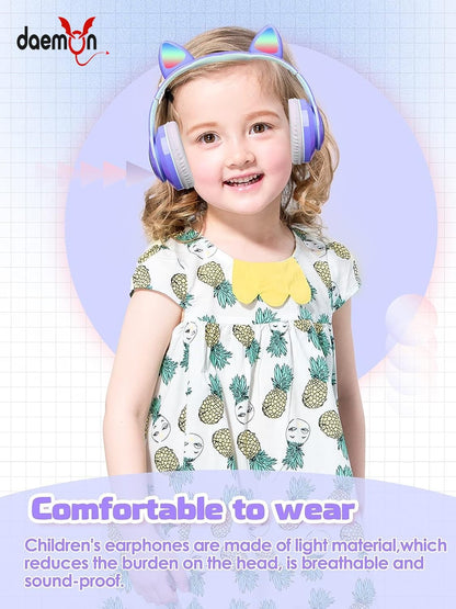 Daemon Bluetooth Cat Ear Headphones for Kids – Fun, Stylish, and Safe