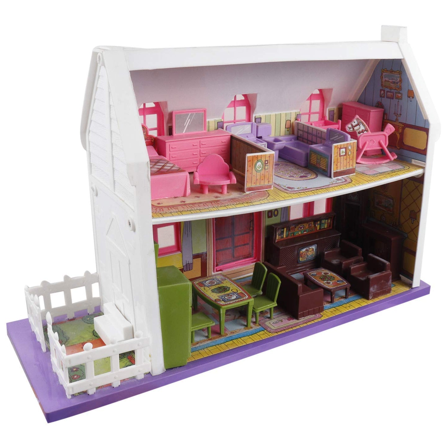 Bluebell 34-Piece Doll House Play Set for Girls – Complete with Furniture and Realistic Details