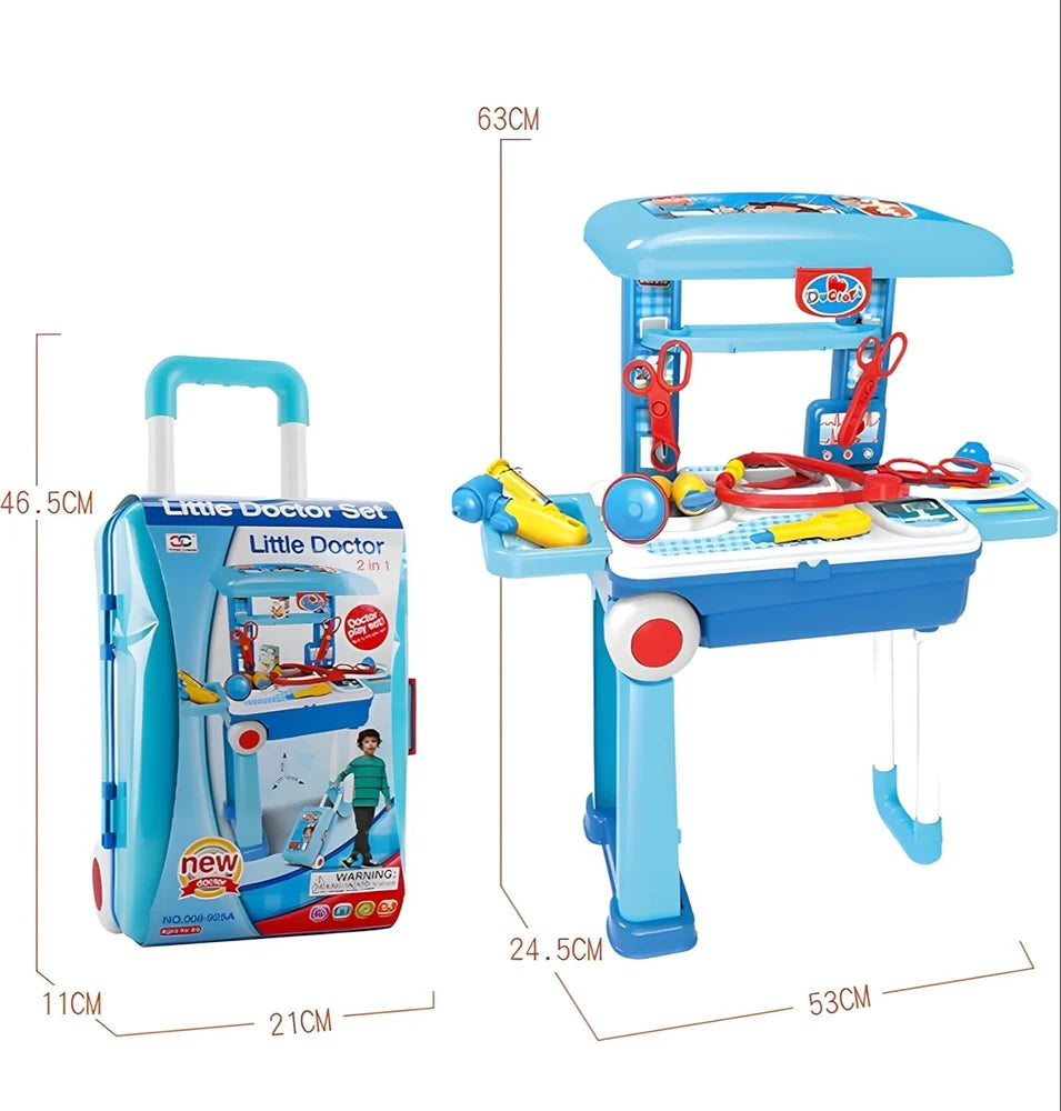 Premium Doctor Set Trolley for Kids (2-in-1 Pretend Play Medical Kit)