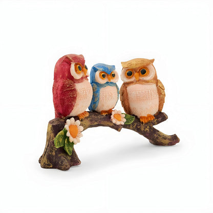 Multicolor Owl resin showpiece