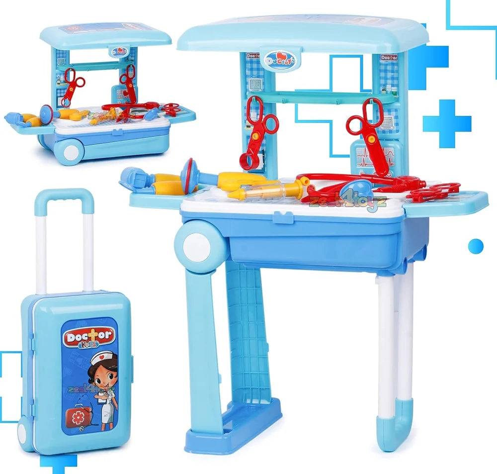 Premium Doctor Set Trolley for Kids (2-in-1 Pretend Play Medical Kit)