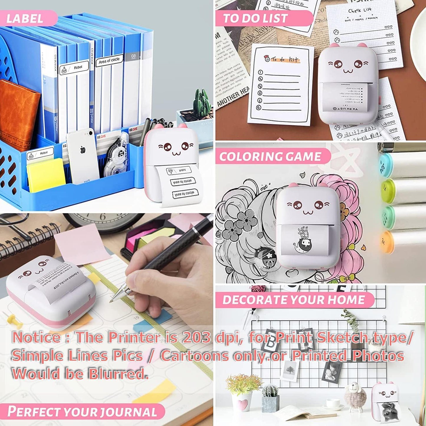 DIVINE Mini Thermal Printer – Portable Bluetooth Pocket Printer for Photos, Lists, Labels & More