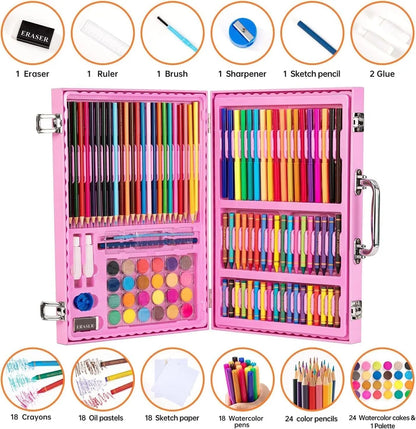 128-Piece Drawing Kit for Kids