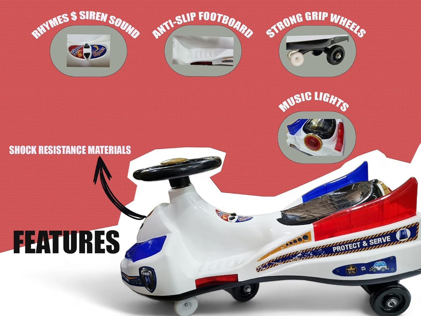 Soulmate Twisted Police Ride-On Toy Car for Kids – Adventure, Imagination, and Realistic Fun!