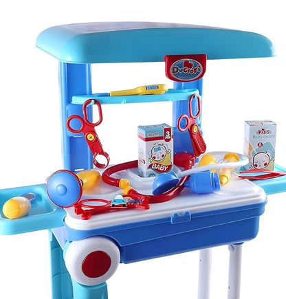 Premium Doctor Set Trolley for Kids (2-in-1 Pretend Play Medical Kit)