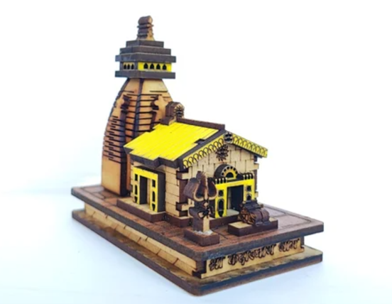 Kedarnath Temple 3D Model – Miniature Wooden Temple for Home