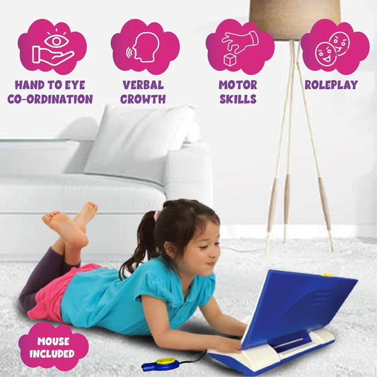 Educational Laptop Computer Toy with Mouse for Kids (Above 3 Years)