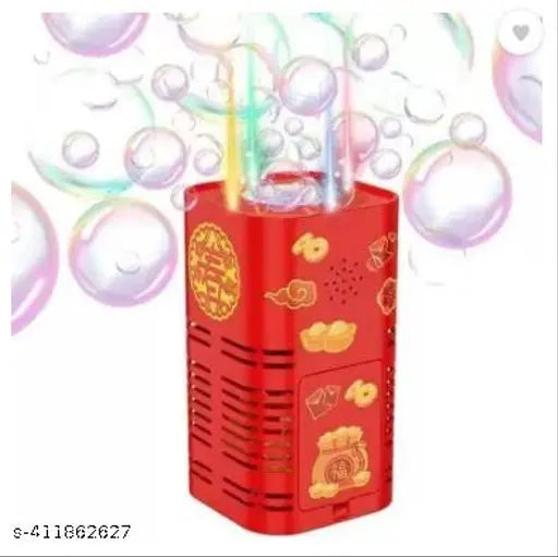 Rechargeable Automatic Fireworks Bubble Machine – Electric Bubble Maker with Light & Music for Indoor/Outdoor Fun