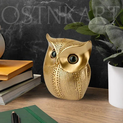 Modern Showpiece Golden Owl Statue