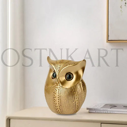 Modern Showpiece Golden Owl Statue