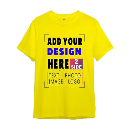 Men's Yellow Cotton Custom T-Shirt