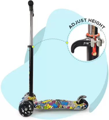 TechPlus Kids 3-Wheel Scooter – Adjustable, Foldable, and Light-Up Fun!