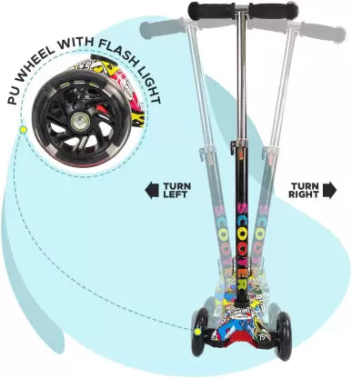 TechPlus Kids 3-Wheel Scooter – Adjustable, Foldable, and Light-Up Fun!