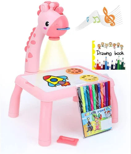 Unicorn Study Table with Lamp